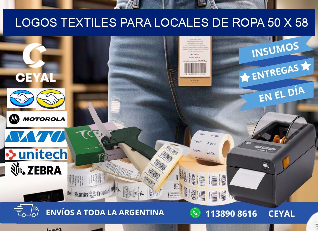 LOGOS TEXTILES PARA LOCALES DE ROPA 50 x 58
