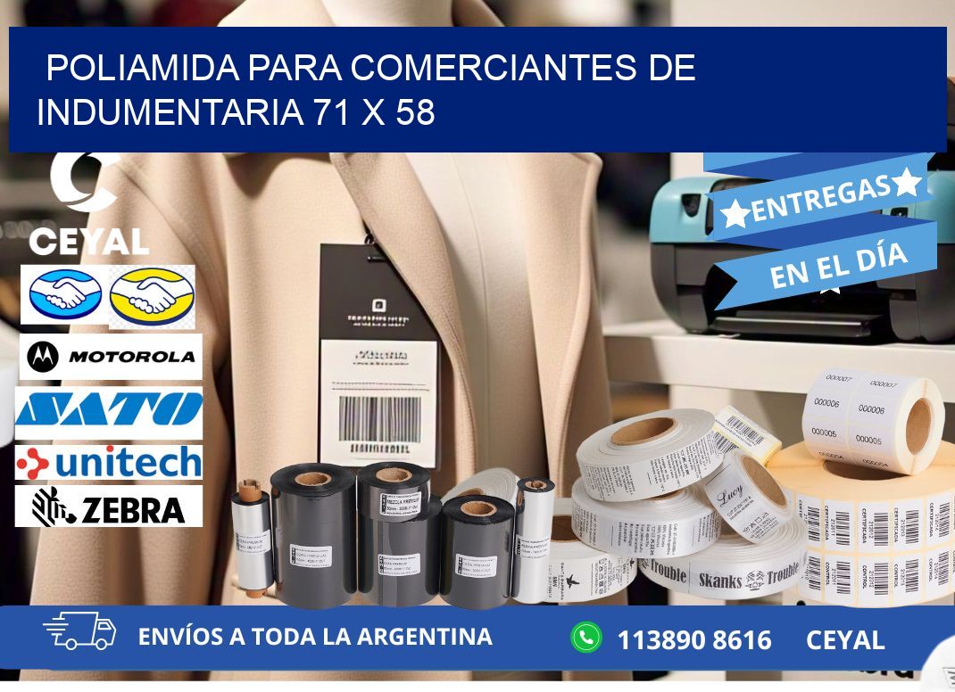 POLIAMIDA PARA COMERCIANTES DE INDUMENTARIA 71 x 58