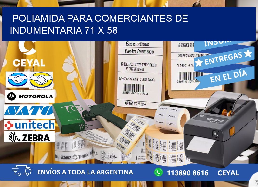 POLIAMIDA PARA COMERCIANTES DE INDUMENTARIA 71 x 58