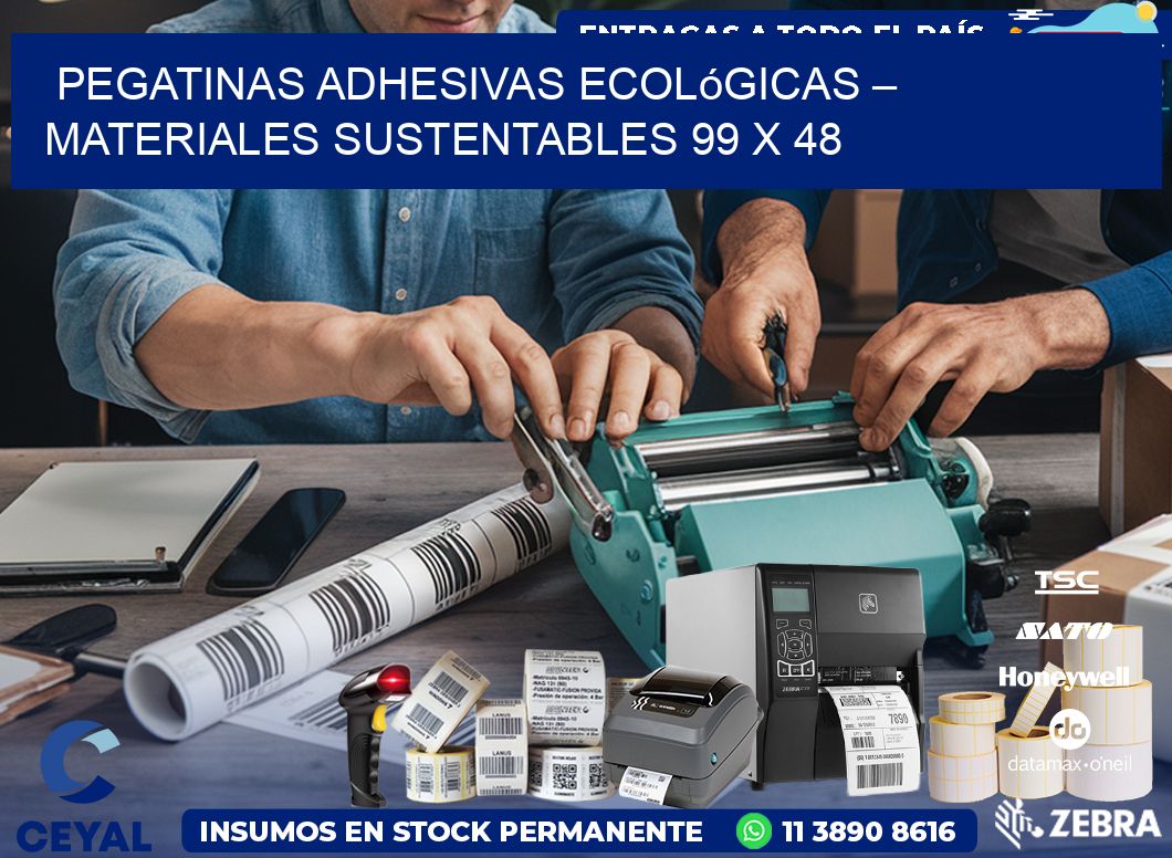 Pegatinas Adhesivas Ecológicas – Materiales Sustentables 99 x 48