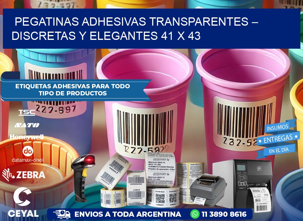 Pegatinas Adhesivas Transparentes – Discretas y Elegantes 41 x 43