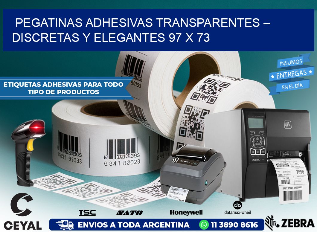 Pegatinas Adhesivas Transparentes – Discretas y Elegantes 97 x 73