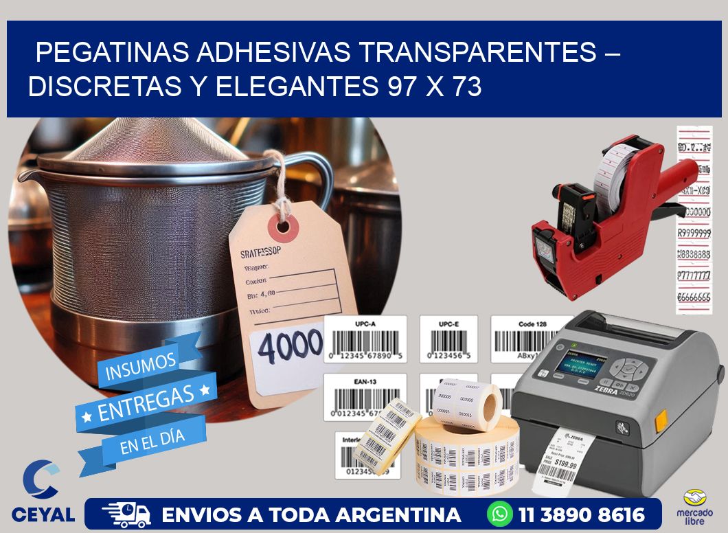 Pegatinas Adhesivas Transparentes – Discretas y Elegantes 97 x 73
