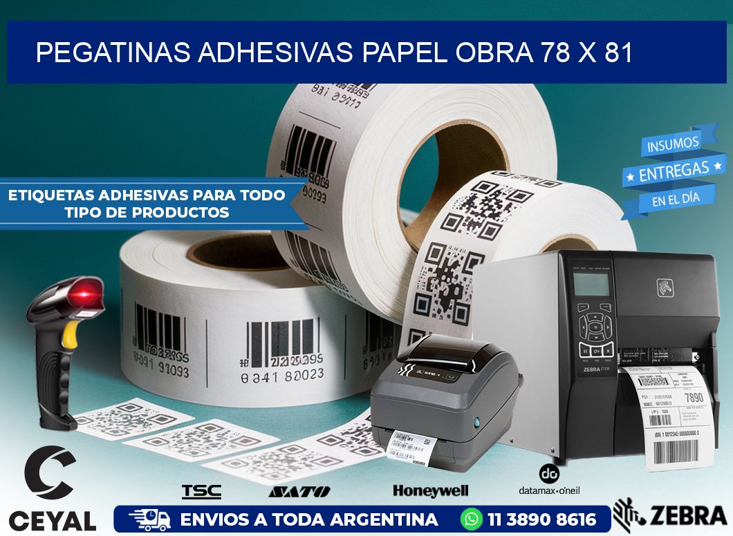 Pegatinas Adhesivas papel Obra 78 x 81
