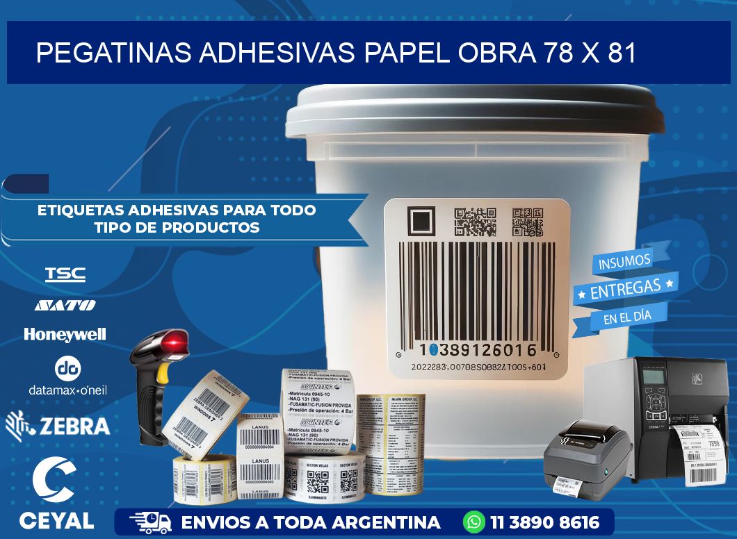 Pegatinas Adhesivas papel Obra 78 x 81