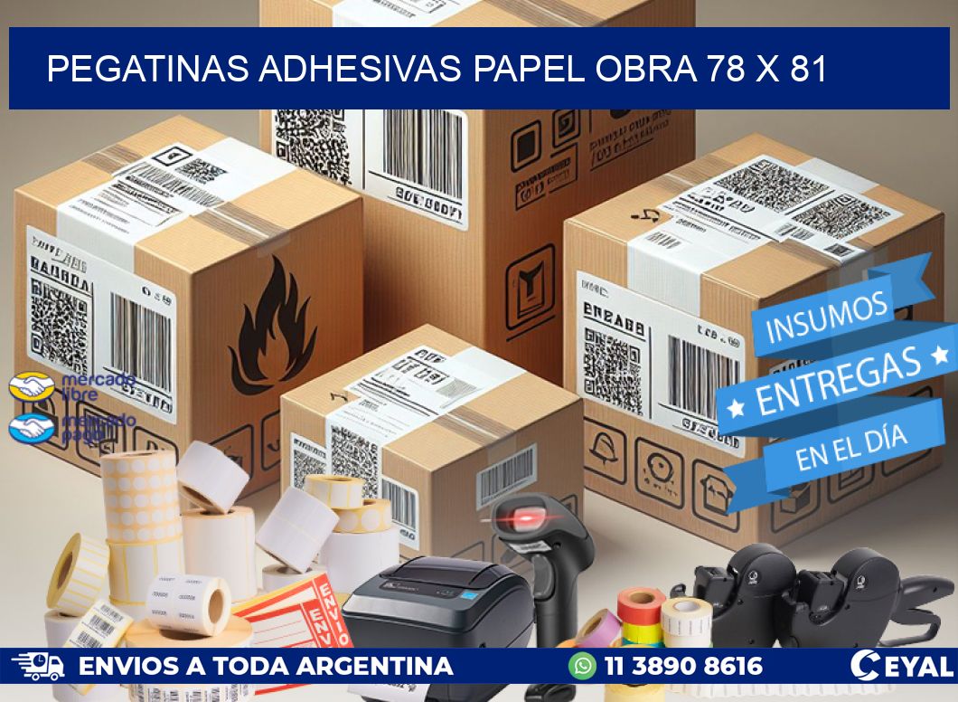 Pegatinas Adhesivas papel Obra 78 x 81