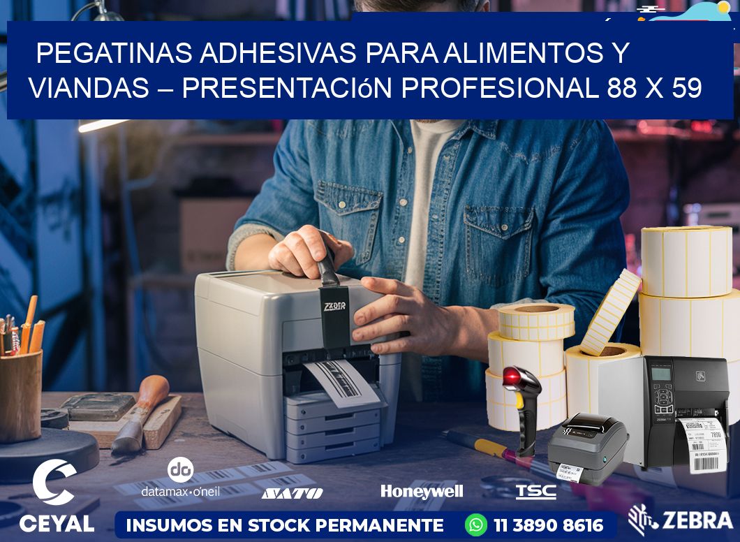 Pegatinas Adhesivas para Alimentos y Viandas – Presentación Profesional 88 x 59