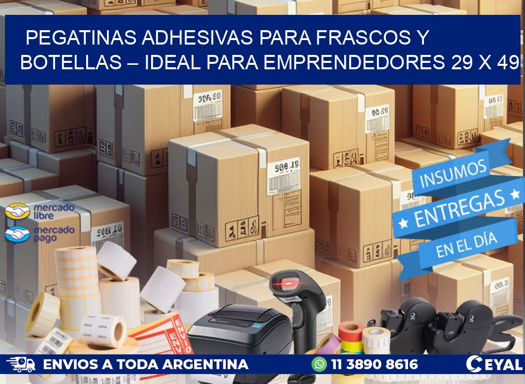 Pegatinas Adhesivas para Frascos y Botellas – Ideal para Emprendedores 29 x 49