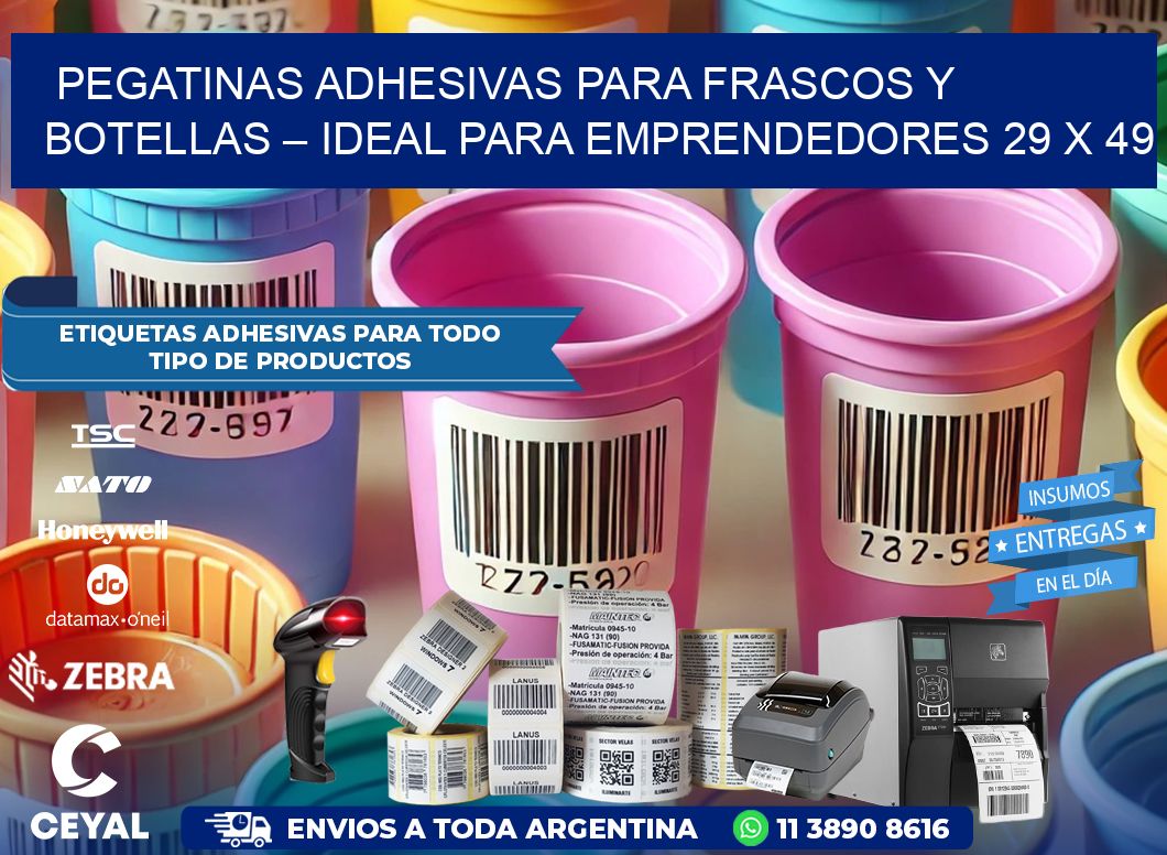 Pegatinas Adhesivas para Frascos y Botellas – Ideal para Emprendedores 29 x 49