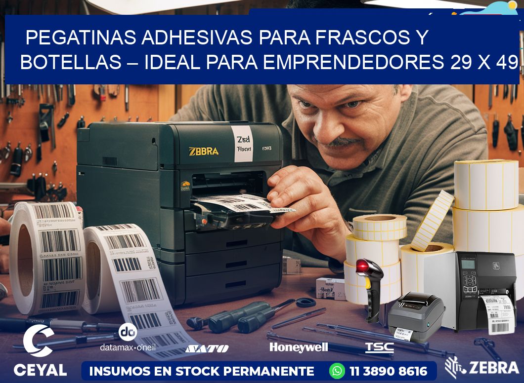 Pegatinas Adhesivas para Frascos y Botellas – Ideal para Emprendedores 29 x 49