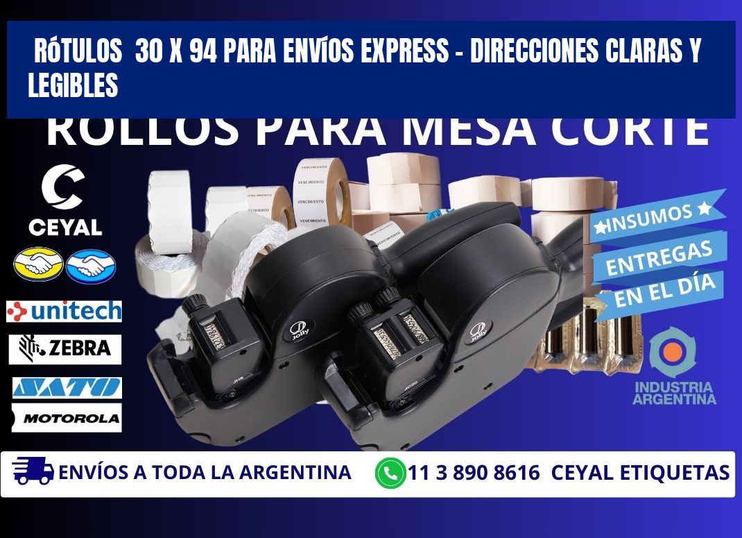 Rótulos 30 x 94 para Envíos Express – Direcciones Claras y Legibles
