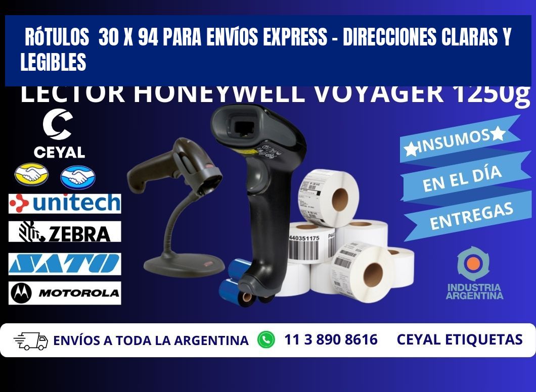 Rótulos 30 x 94 para Envíos Express – Direcciones Claras y Legibles