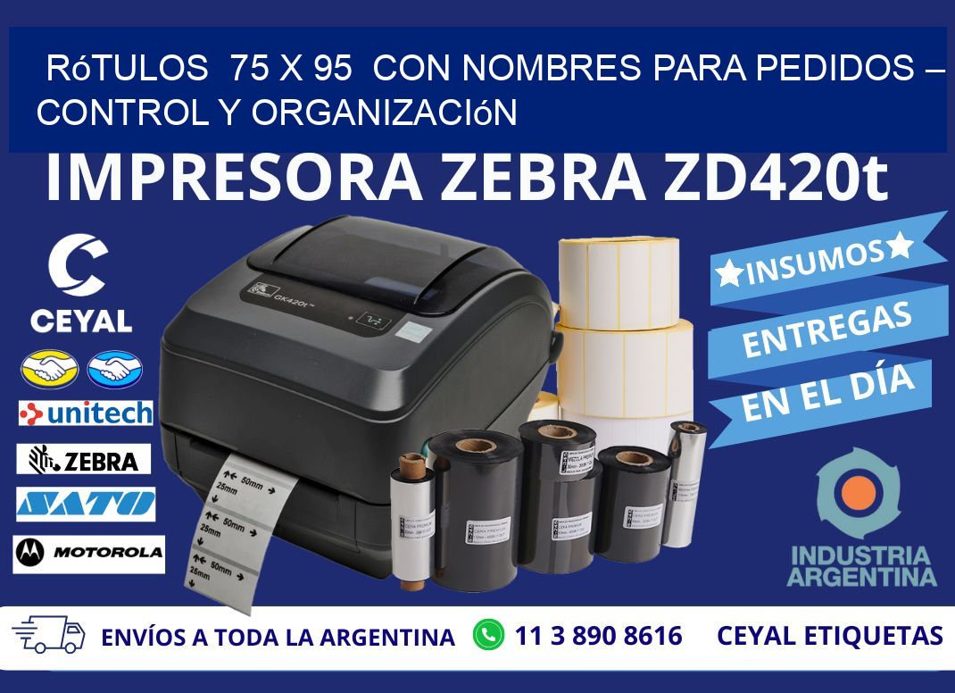 Rótulos  75 x 95  con Nombres para Pedidos – Control y Organización