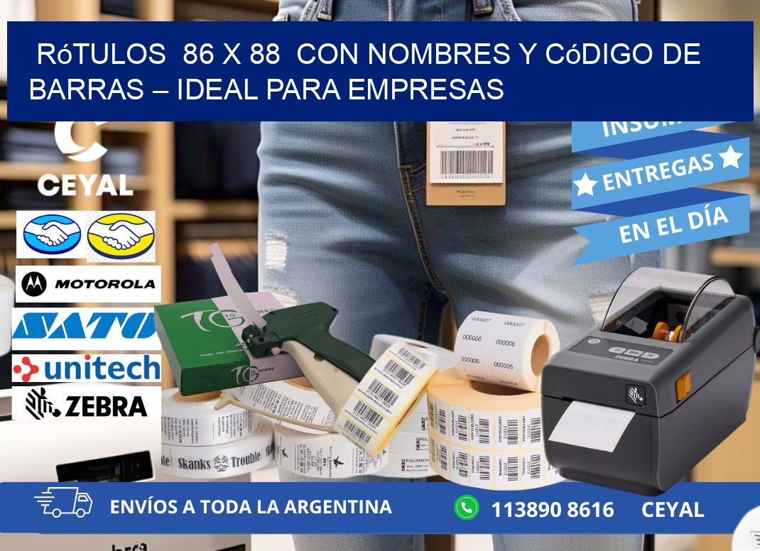 Rótulos 86 x 88 con Nombres y Código de Barras – Ideal para Empresas