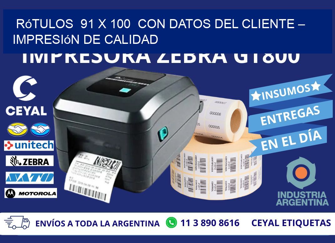 Rótulos 91 x 100 con Datos del Cliente – Impresión de Calidad