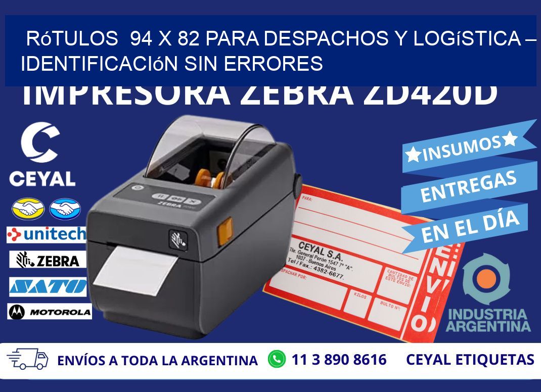 Rótulos 94 x 82 para Despachos y Logística – Identificación sin Errores