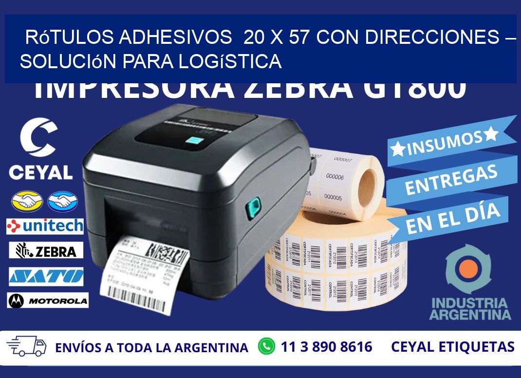 Rótulos Adhesivos  20 x 57 con Direcciones – Solución para Logística