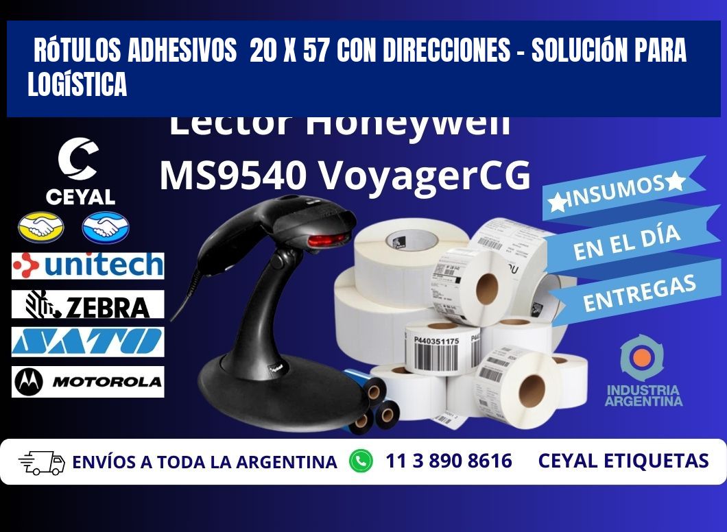 Rótulos Adhesivos  20 x 57 con Direcciones – Solución para Logística