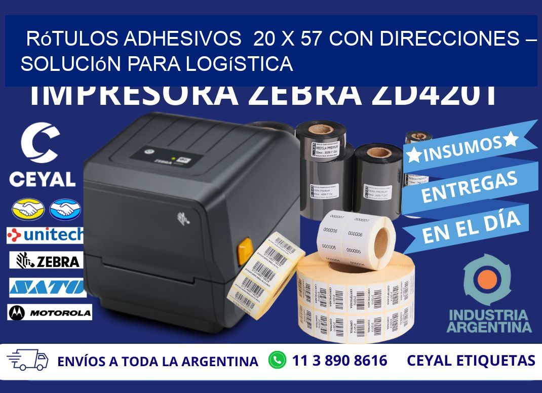 Rótulos Adhesivos  20 x 57 con Direcciones – Solución para Logística