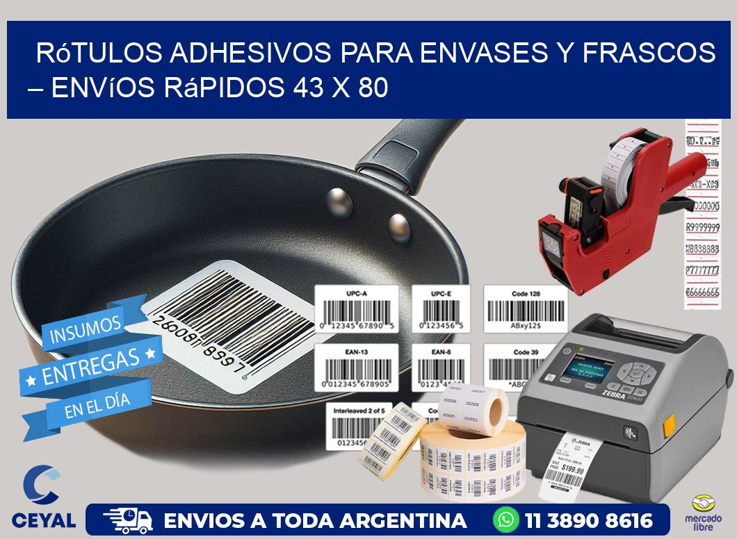 Rótulos Adhesivos para Envases y Frascos – Envíos Rápidos 43 x 80