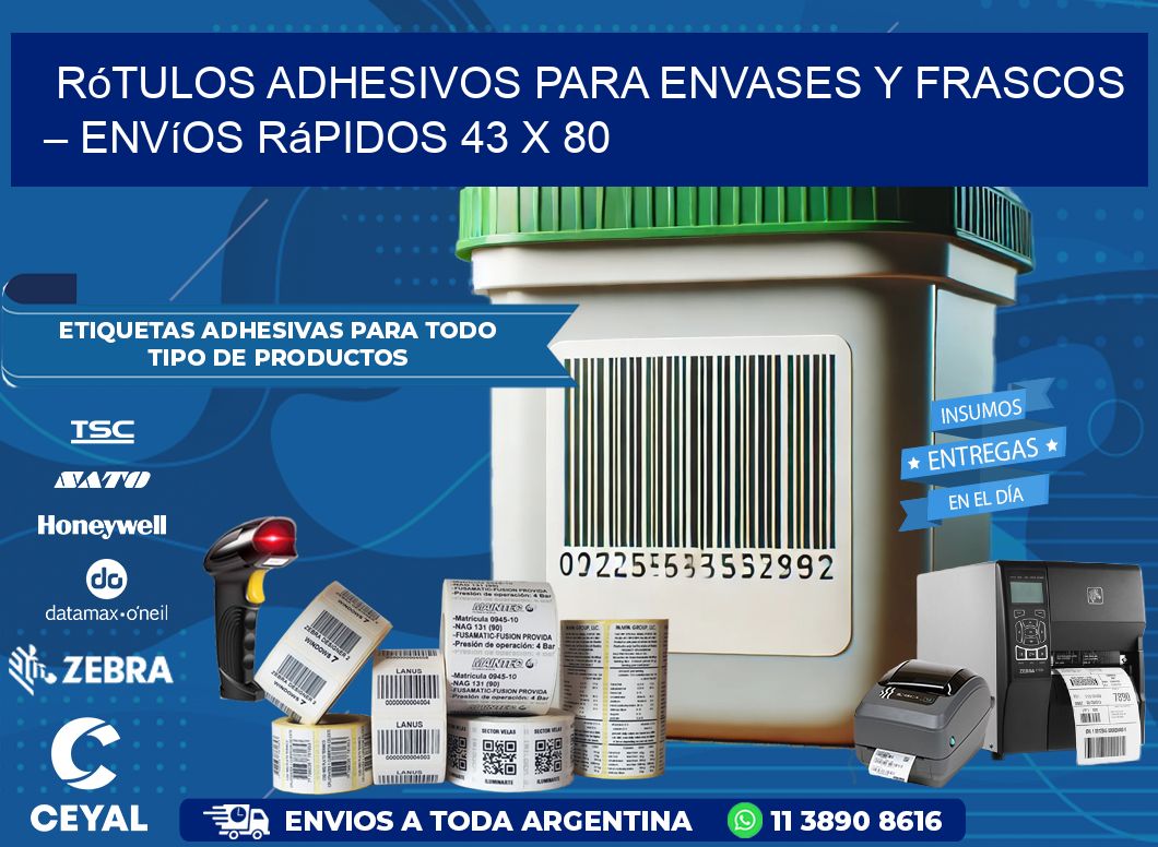 Rótulos Adhesivos para Envases y Frascos – Envíos Rápidos 43 x 80
