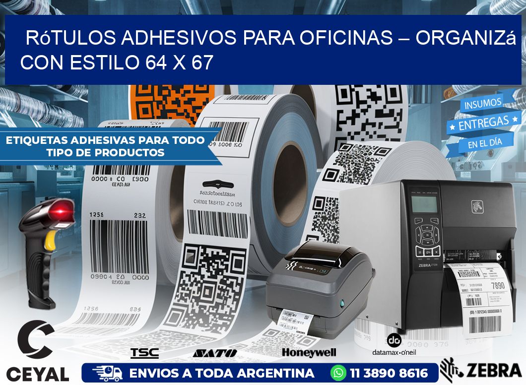 Rótulos Adhesivos para Oficinas – Organizá con Estilo 64 x 67
