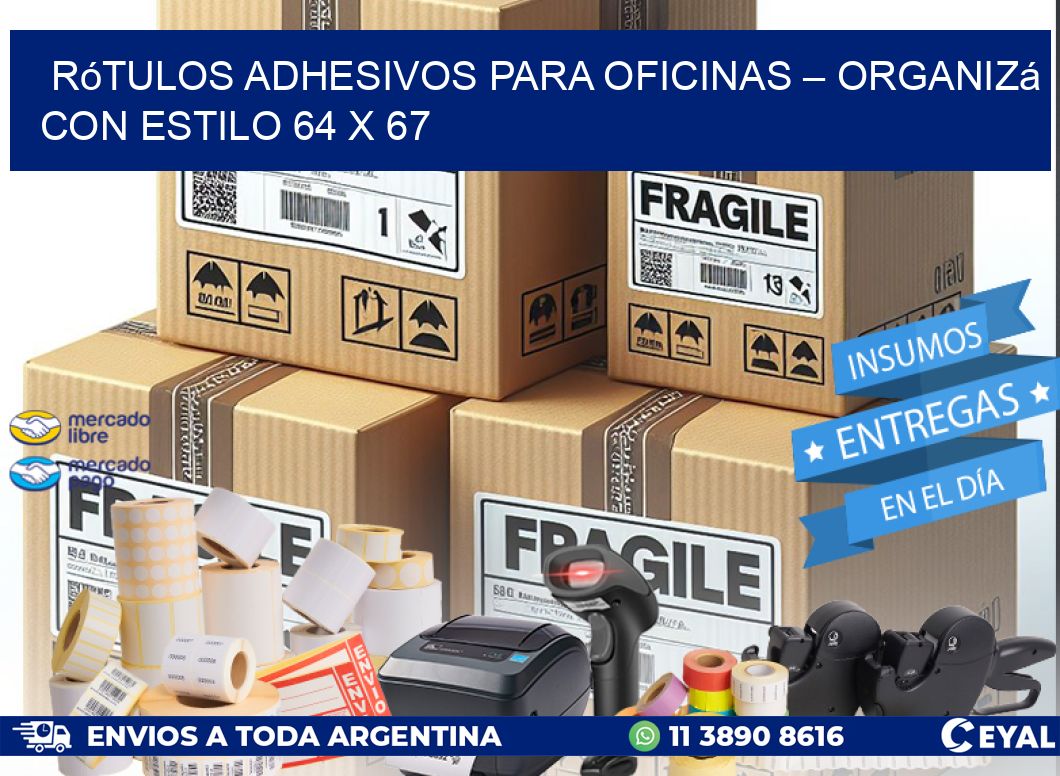 Rótulos Adhesivos para Oficinas – Organizá con Estilo 64 x 67