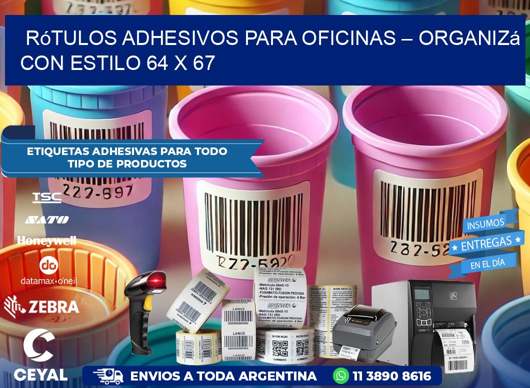 Rótulos Adhesivos para Oficinas – Organizá con Estilo 64 x 67