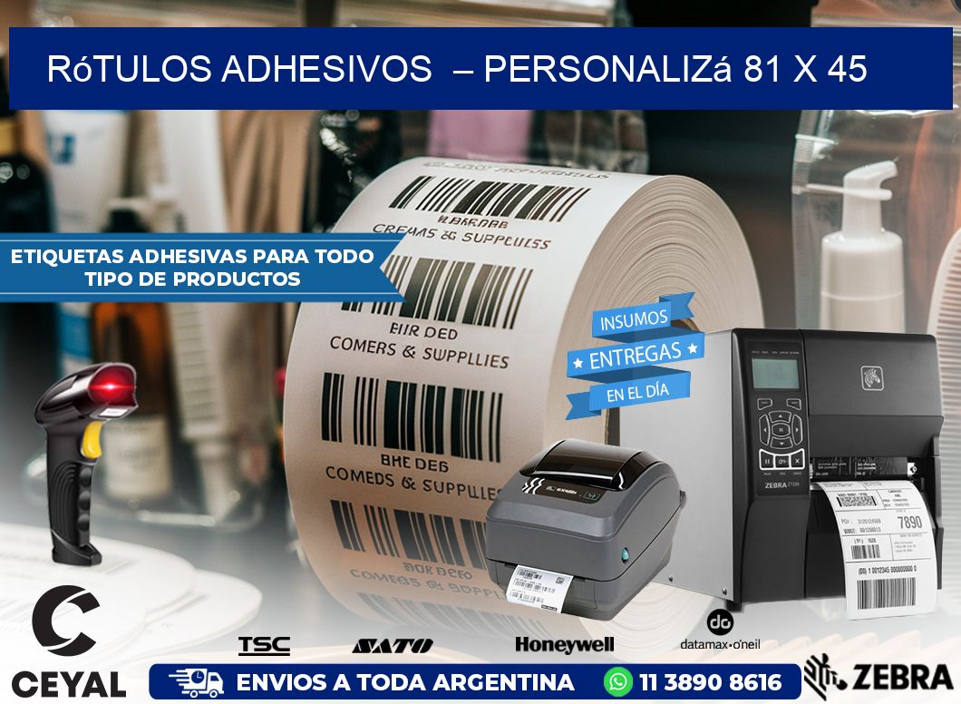 Rótulos Adhesivos – Personalizá 81 x 45