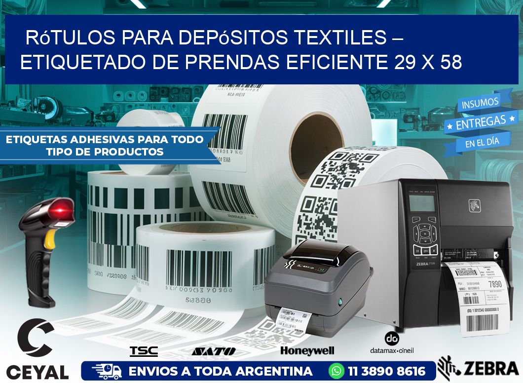 Rótulos para Depósitos Textiles – Etiquetado de Prendas Eficiente 29 x 58