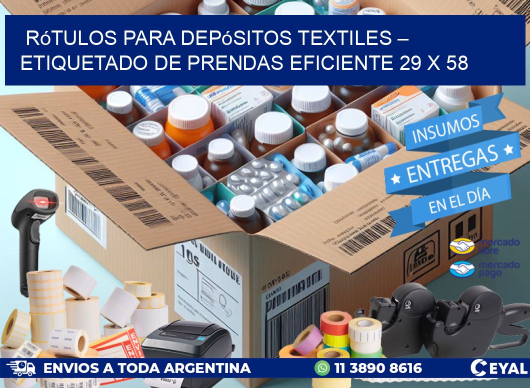 Rótulos para Depósitos Textiles – Etiquetado de Prendas Eficiente 29 x 58