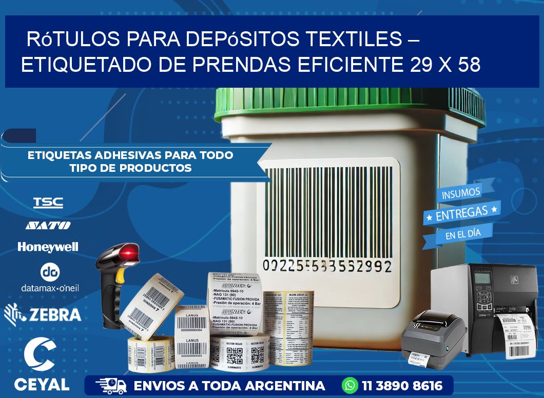 Rótulos para Depósitos Textiles – Etiquetado de Prendas Eficiente 29 x 58
