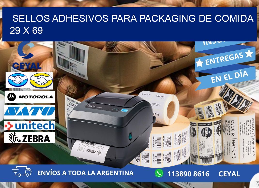 SELLOS ADHESIVOS PARA PACKAGING DE COMIDA 29 x 69