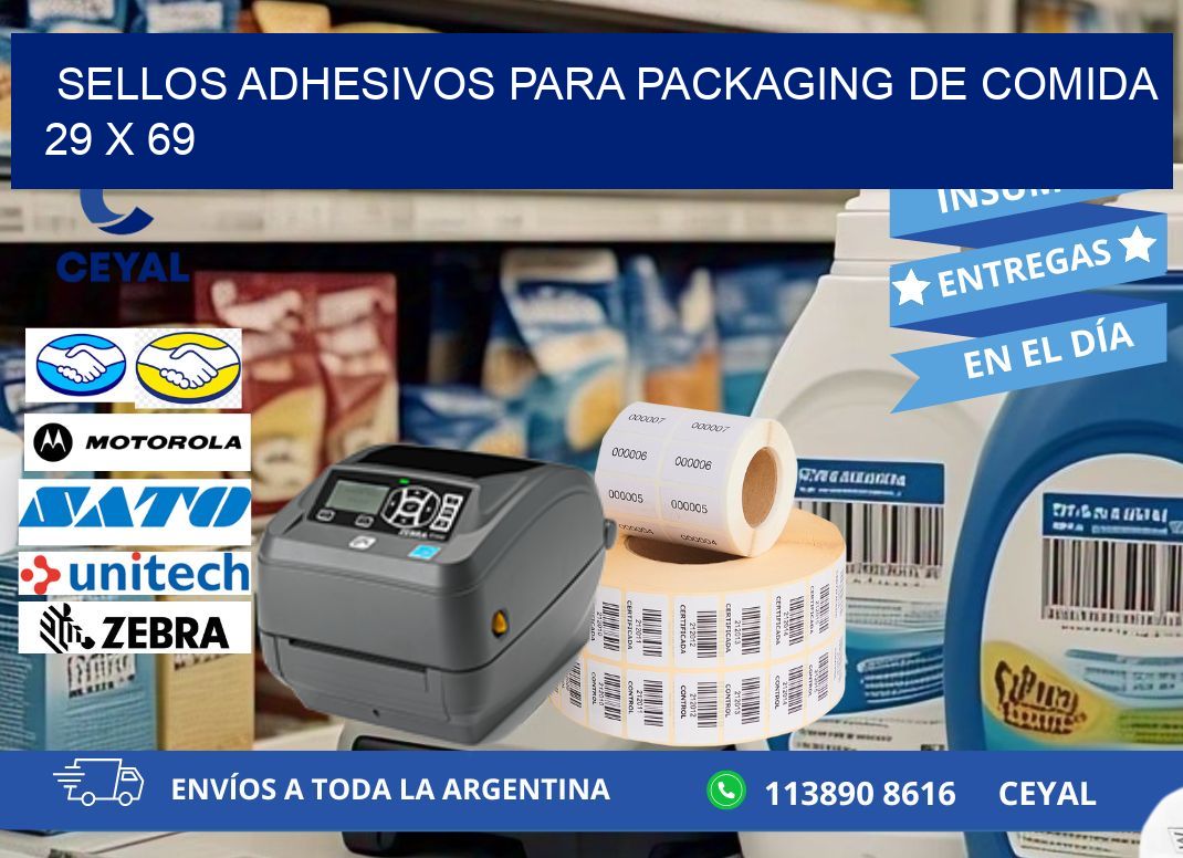 SELLOS ADHESIVOS PARA PACKAGING DE COMIDA 29 x 69