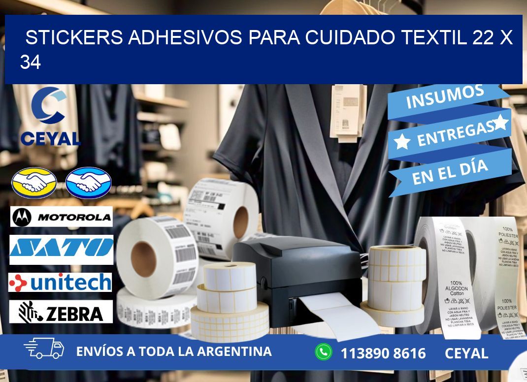 STICKERS ADHESIVOS PARA CUIDADO TEXTIL 22 x 34