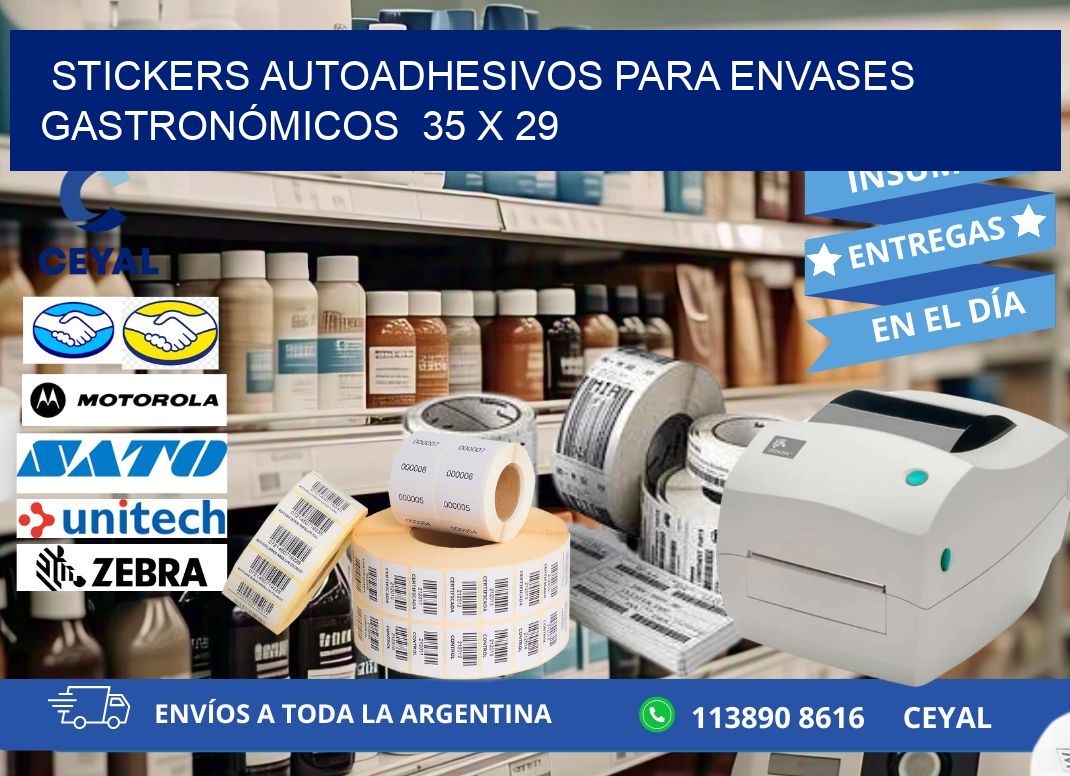 STICKERS AUTOADHESIVOS PARA ENVASES GASTRONÓMICOS 35 x 29