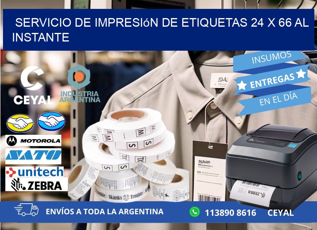 Servicio de Impresión de Etiquetas 24 x 66 al Instante