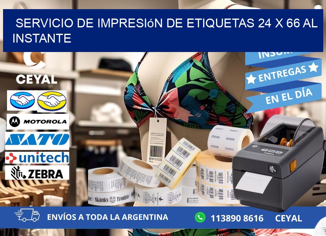 Servicio de Impresión de Etiquetas 24 x 66 al Instante
