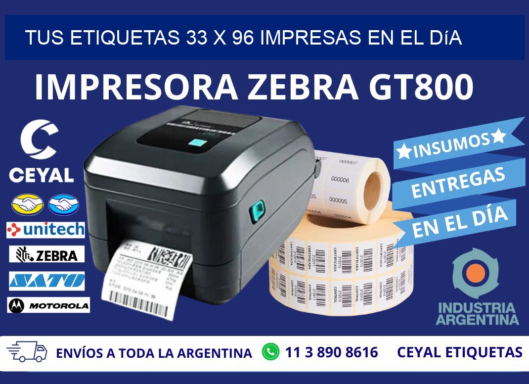 Tus Etiquetas 33 x 96 Impresas en el Día