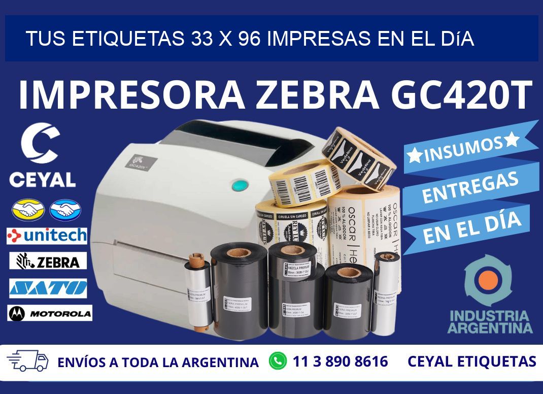 Tus Etiquetas 33 x 96 Impresas en el Día