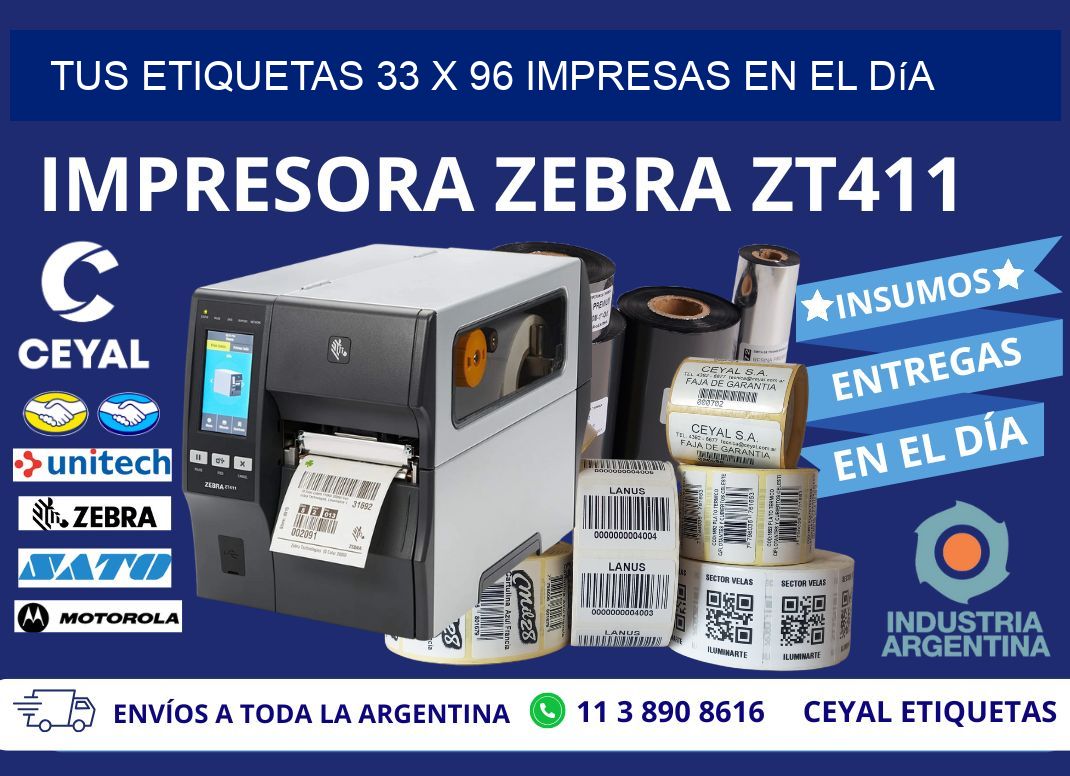 Tus Etiquetas 33 x 96 Impresas en el Día