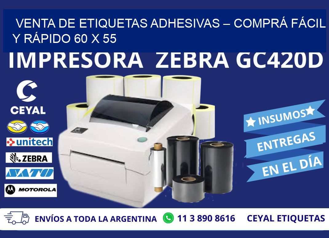 VENTA DE ETIQUETAS ADHESIVAS – COMPRÁ FÁCIL Y RÁPIDO 60 x 55