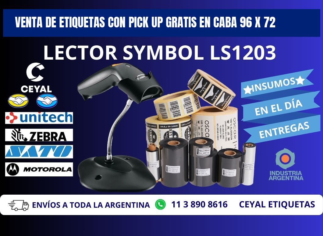 VENTA DE ETIQUETAS CON PICK UP GRATIS EN CABA 96 x 72