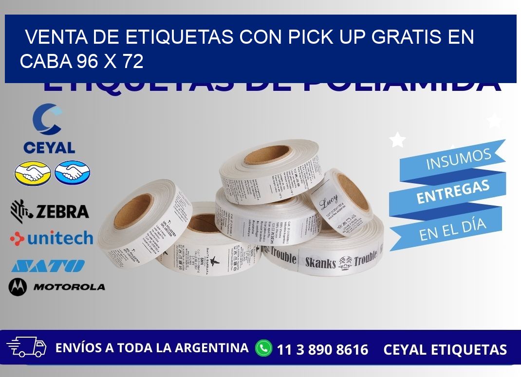 VENTA DE ETIQUETAS CON PICK UP GRATIS EN CABA 96 x 72