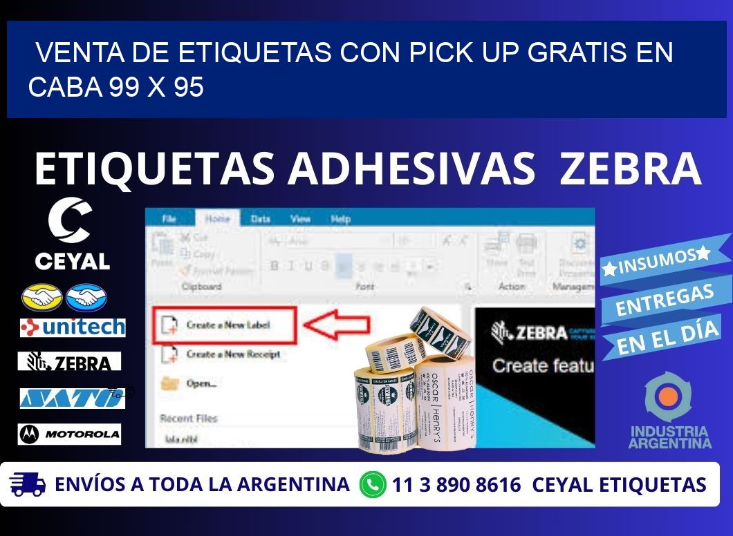 VENTA DE ETIQUETAS CON PICK UP GRATIS EN CABA 99 x 95