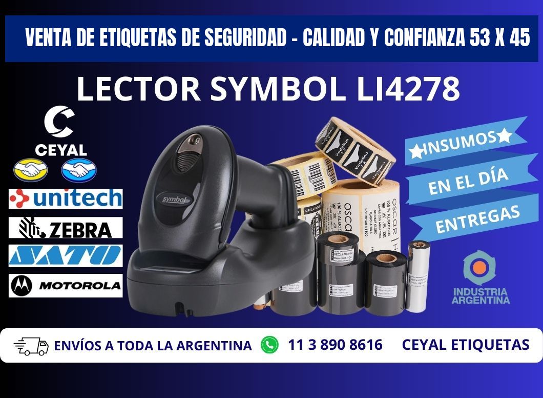 VENTA DE ETIQUETAS DE SEGURIDAD – CALIDAD Y CONFIANZA 53 x 45