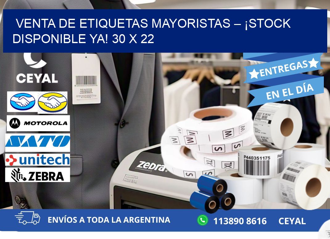VENTA DE ETIQUETAS MAYORISTAS – ¡STOCK DISPONIBLE YA! 30 x 22