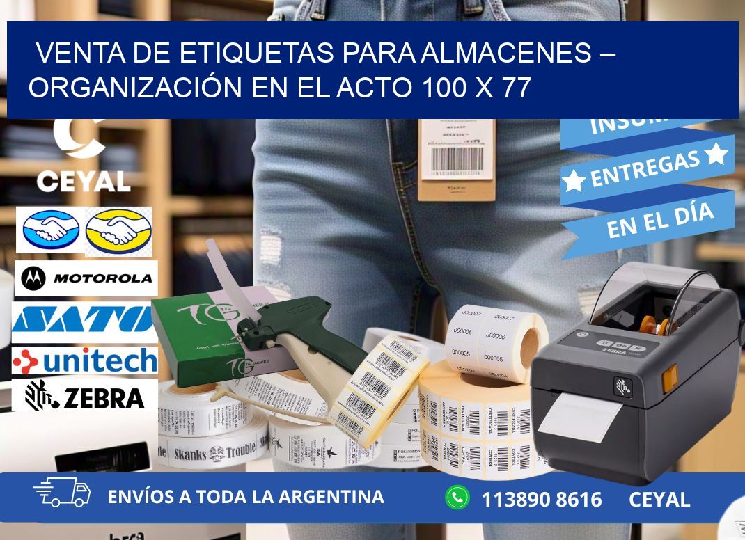 VENTA DE ETIQUETAS PARA ALMACENES – ORGANIZACIÓN EN EL ACTO 100 x 77
