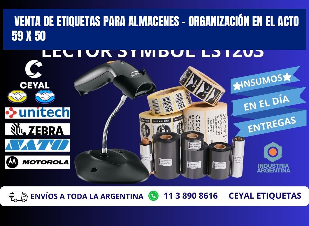 VENTA DE ETIQUETAS PARA ALMACENES – ORGANIZACIÓN EN EL ACTO 59 x 50