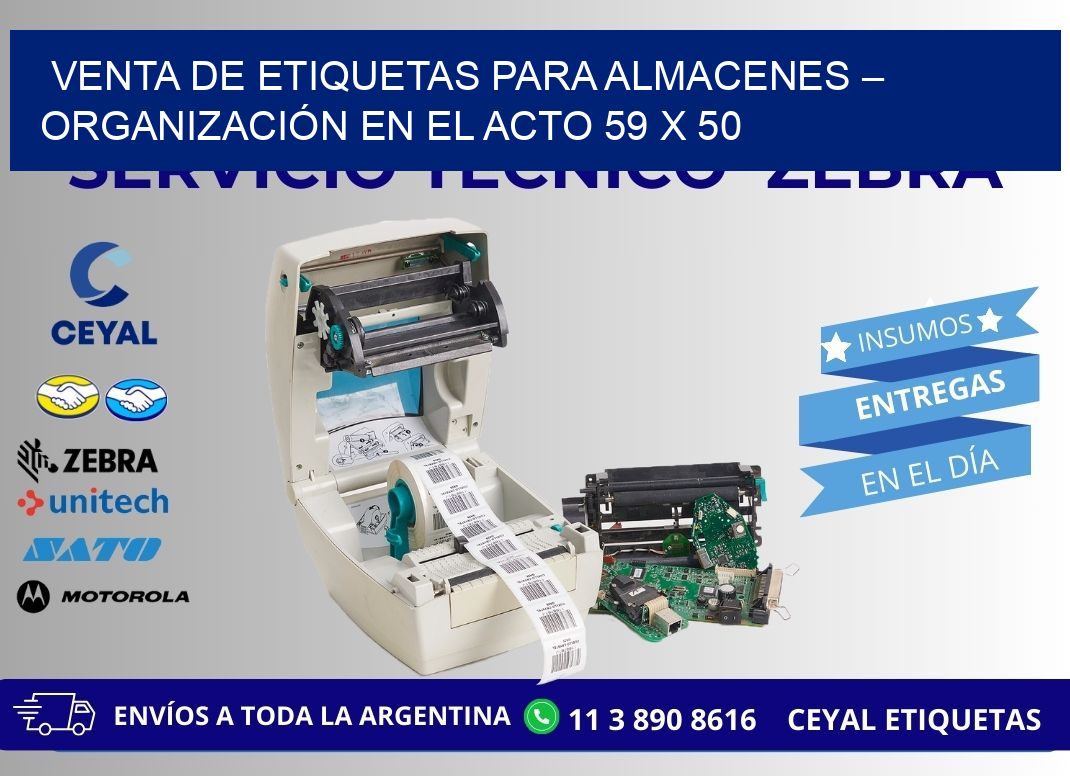 VENTA DE ETIQUETAS PARA ALMACENES – ORGANIZACIÓN EN EL ACTO 59 x 50